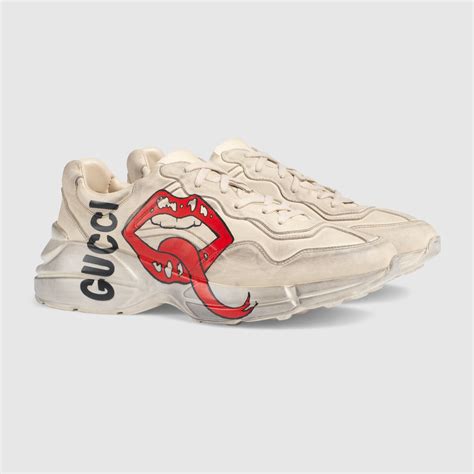 gucci rhyton sneaker with mouth print taobao w2c